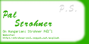 pal strohner business card